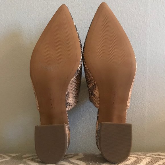 ๐ Steven Snake Skin Block-Heel Pointy Mules - Picture 11 of 12
